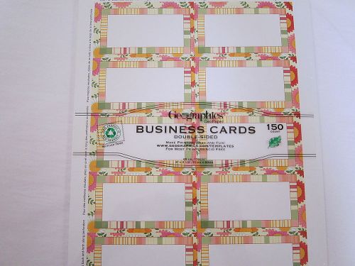 Geographics * Gerbera Daisy * 300  BUSINESS CARDS * Double-Sided * Perforated