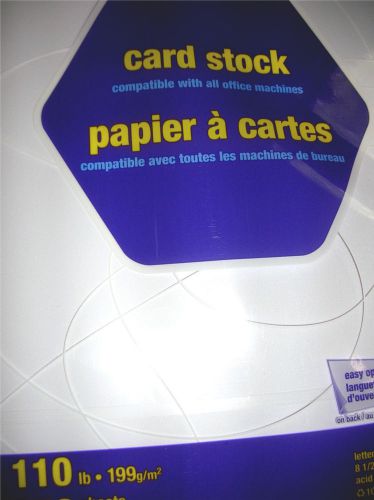 White Card Stock Paper 110 lb 199g 8.5x11 acid free Inkjet or Laser 25 sheets