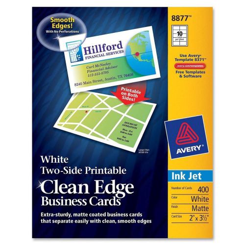 Clean Edge Business Cards Avery 8877 400 Pack 3-1/2 x2