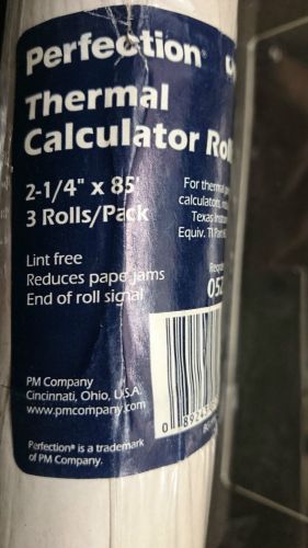 Pm company new thermal paper register/calculator rolls (3), 2-1/4&#034; x 85&#039; for sale