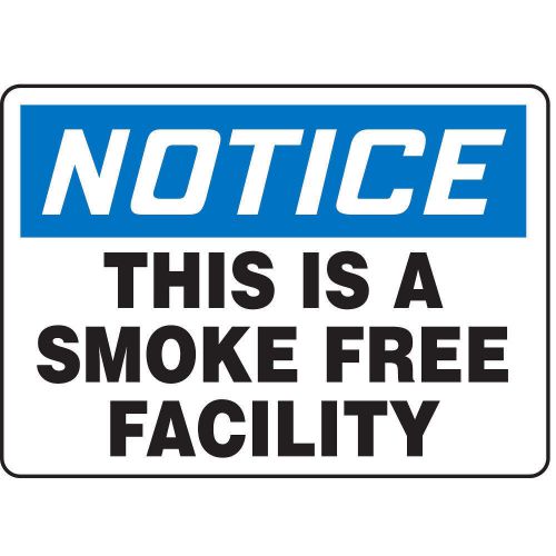 Notice No Smoking Sign, 7 x 10In, ENG, Text MSMK850VS