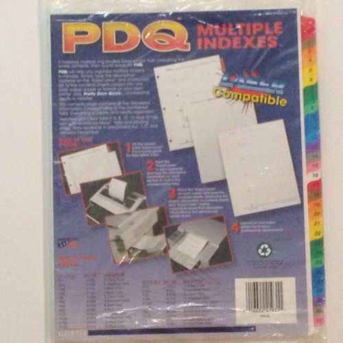 PDQ Multiple Indexes P10 Laser Compatible P31A 3 Hole Punched 8 1/2&#034; x 11&#034;, 0166