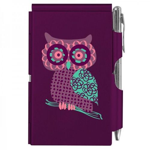 Wellspring Purple Owl Flip Notes with Retractable Pen