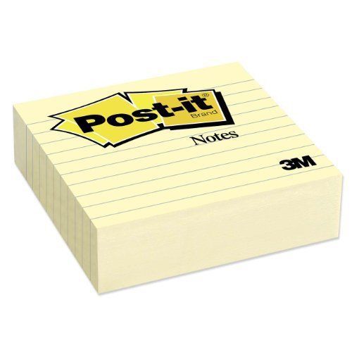 Post-it Ruled Adhesive Note - Self-adhesive, Repositionable - 4&#034; X 4&#034; - (675yl)