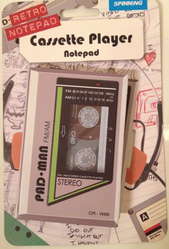 Spinning Hat SH01316 Retro Notepad Cassette Player Notepad - 3&#034; x 4.5&#034;