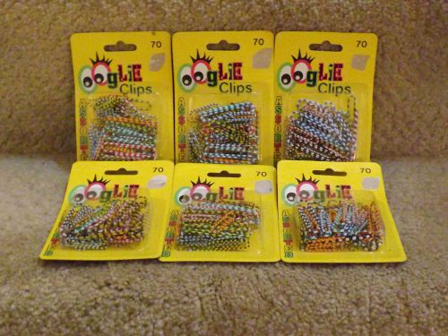 New nos 6 ooglie vinyl coated paper clips 70 assortd (50 standard, 20 giant size for sale