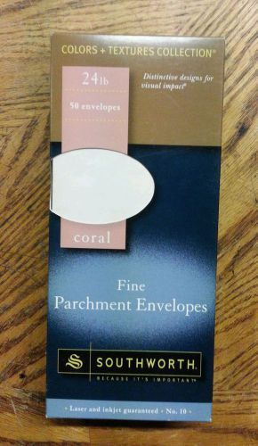 Southworth Fine Parchment CORAL Envelopes,  50 IN A BOX ,  #10, 24lb