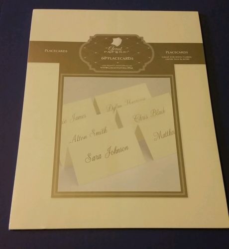 BRAND NEW WEDDING RECEPTION IVORY PLACECARDS 60 PLACECARDS MENU CARDS
