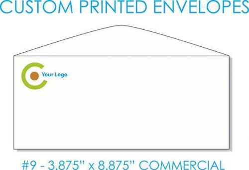 10000 custom printed #9 commercial envelopes 3.875&#034; x 8.875&#034; full color 2 sides for sale