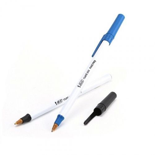BIC Round Stic 1.0mm BLUE Ball Point Pen Smooth Writing Office School 1Dz 12pcs