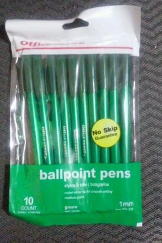 Green ballpoint pens