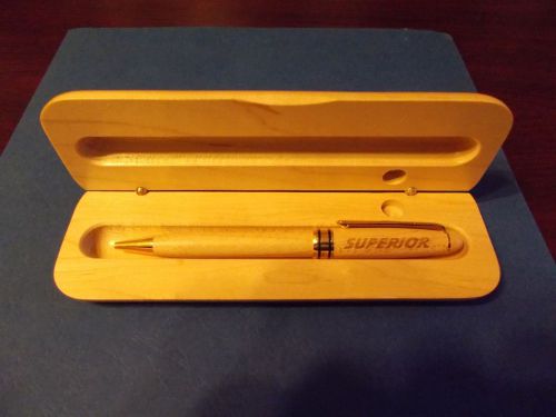WOOD BALLPOINT BALL POINT PEN AND WOOD CASE SUPERIOR