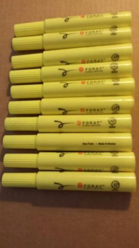 10 NEW FORAY YELLOW CHISEL TIP HIGHLIGHTERS