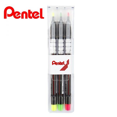 ***High Quality!!! Set of 3 x Pentel S512 Highlighter - Yellow + Pink + Green***