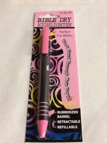 Bible Dry Highlighters No Bleed Retractable Pink (11512-1W-311B)