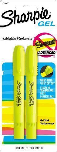 Sharpie Gel Highlighter, Fluorescent Yellow, Bullet, 5 Packs of 2