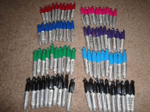 Lot of 80 Mini Sharpie assorted markers - 20 black, 60 assorted colors