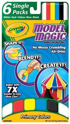 Crayola Model Magic .5 Ounces 6 Single Packs, Primary Colors (23-2402)