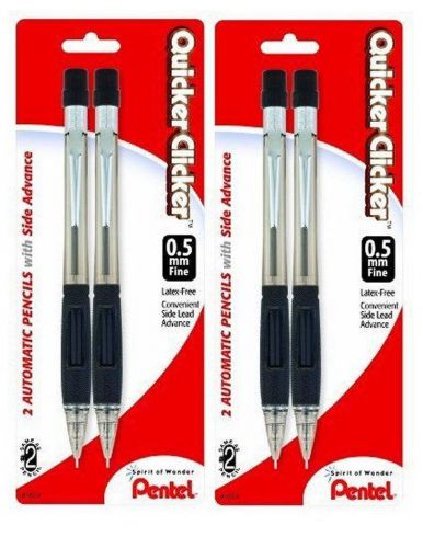 4 PENTEL Quicker Clicker Mechanical Pencils  0.5 mm