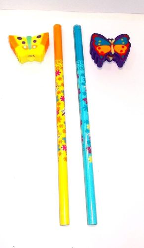 New 2 Pencils head removed. Gift Stationery Craft School Office Kid  Desk FS