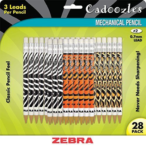 Zebra Pen 51628 Cadoozles Mechanical Pencil, Refillable, #2, Assorted Barrels,