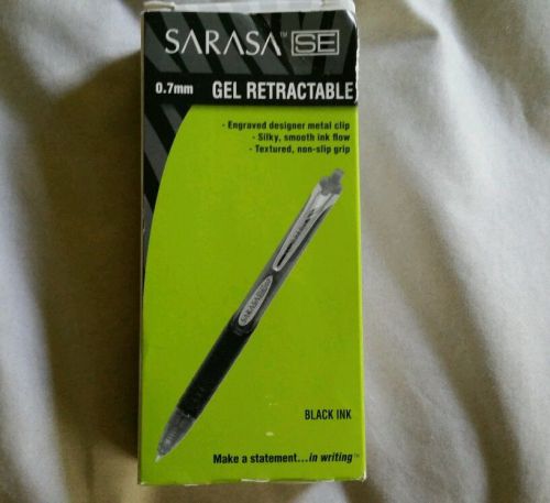 Zebra 46430 Sarasa SE Gel Retractable Pen, 0.7mm, BLACK, 1 Dozen.