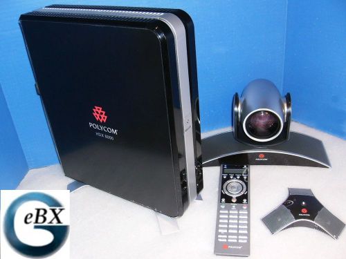 Polycom hdx 8000-720 mp +1year warranty, p+c, complete video conference system for sale