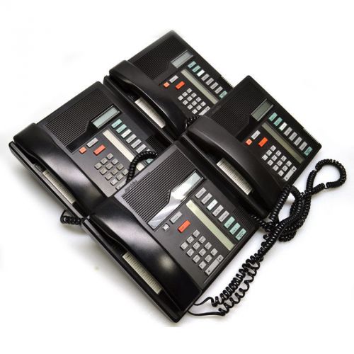 4 nortel norstar meridian m7208 black office phone w/ speakerphone nt8b30-03 for sale