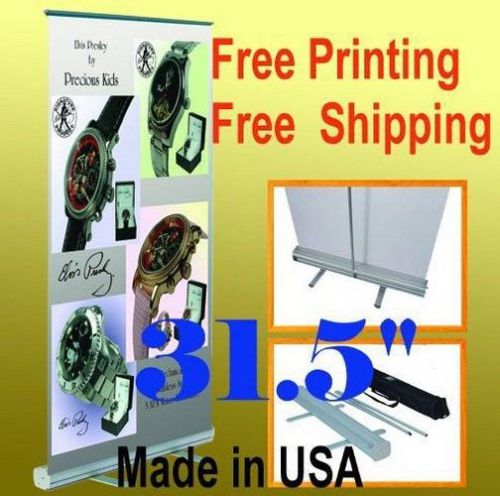 31.5&#034;x78&#034; retractable free graphic printing roll up banner stand trade show pop for sale
