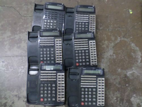 LOT OF 6 NEC ETJ-16DD-2 DISPLAY TELEPHONE PHONE BLACK AS IS PARTS/REPAIR T5-T1B3