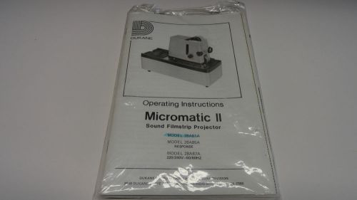 Nice Micromatic Dukane II Operating Instructions Manual
