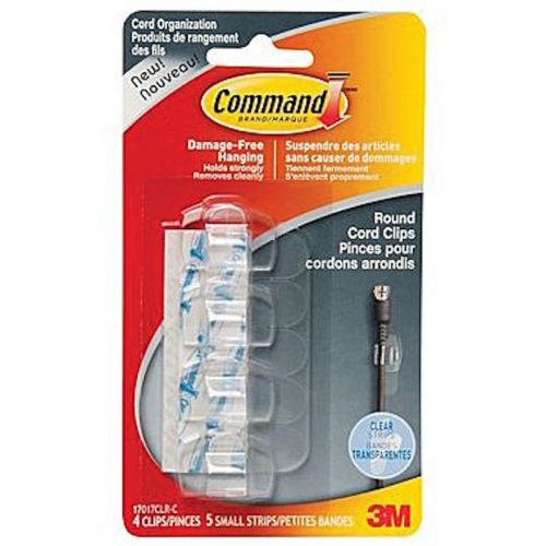 3M Command™ Clear Round Cord Clips with Clear Strips - NEW