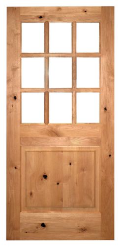 New wood exterior entry door with custom tdl 9 lite 36&#034; x 80&#034; standard size for sale