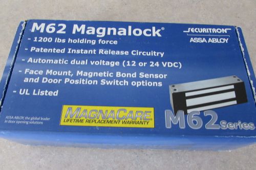 Securitron M62FG-SASM Magnalock 12VDC 24 VDC 1200lb mag lock G version conduit