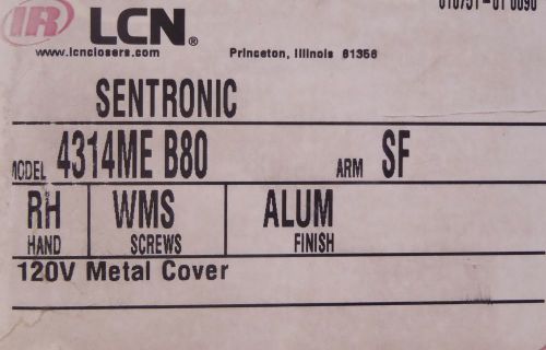 Lcn sentronic 4314me b80 120v right handed aluminum metal cover for sale