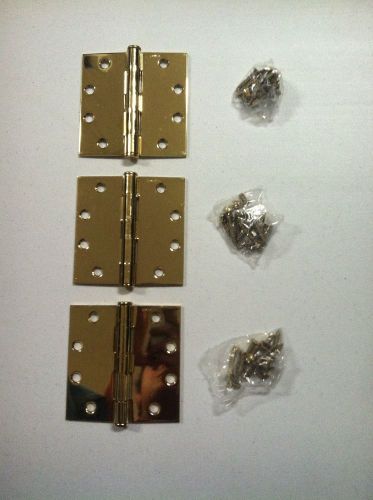 Stanley 4.5&#034; x 4.5&#034; door hinges f179 p/n 05-0043,  3 pack w/ screws new in box. for sale