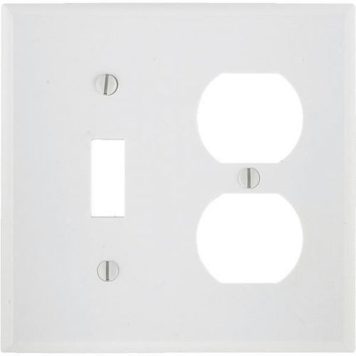Leviton 88105 plastic oversized combination wall plate-wht combo wall plate for sale