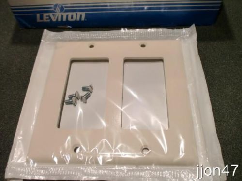 Lot 25 leviton 80409-t 2-gang 2-decora almond designer wallplate standard thermo for sale