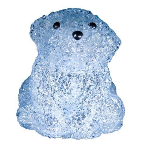 Xepa ehx-ab2-blu xepa led illuminated acrylic baby polar bear sculpture in layin for sale