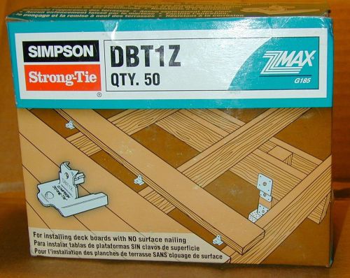 1 Box (50pcs) Simpson Strong Tie DBT1Z-R50 Hidden Deck Board Ties ZMAX Coated