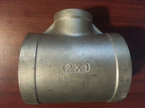 2&#034; x 1&#034; x 2&#034; female ss304 reducer tee pipe fitting threaded biodiesel npt for sale