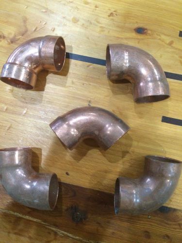 Lot of (5) 1-1/4&#034; x 1-1/4&#034; 90-degree copper elbow female sweat for sale