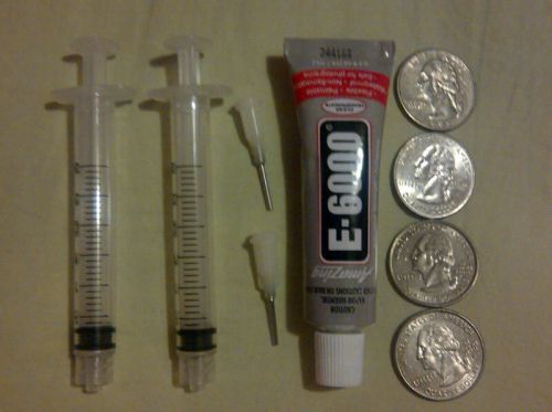 Glue Syringe Applicator .5 oz E6000 e 6000 Adhesive Kit - multi use , less mess
