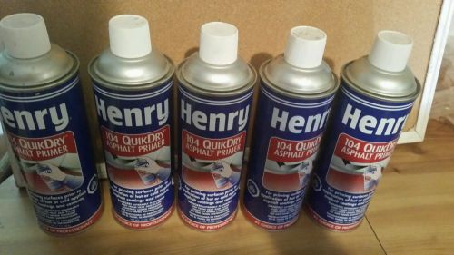 Lot of 5 henry aerosol asphalt primer quikdry 17oz cans