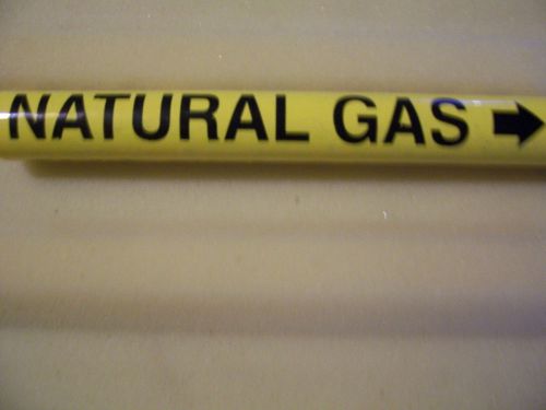 Lot of 2   WRAP AROUND PIPE MARKERS [ NATURAL GAS]   Size B