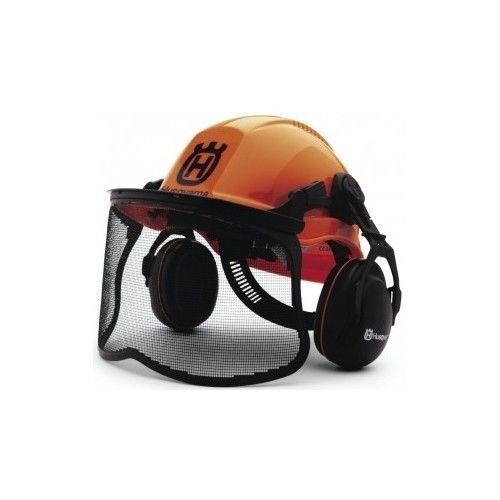 Chainsaw helmet hard hat hearing protection face shield neck eye ear lawn garden for sale