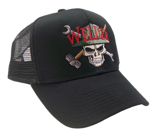 Welder Skull Construction Oilfield Roughneck Embroidered Mesh Cap Hat