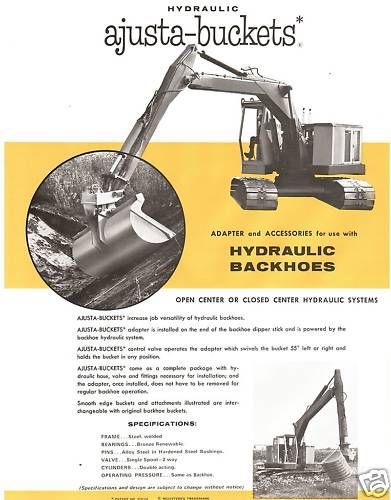 Hydraulic Ajusta Buckets sales literature excavator
