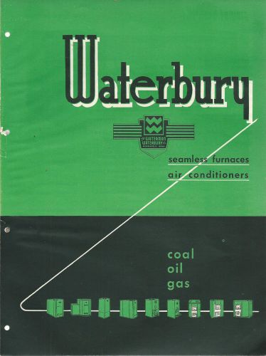 Waterbury furnaces &amp; air conditioners 1950&#039;s illustrated brochure home heating for sale