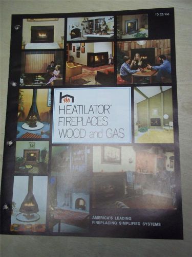 Vtg heatilator fireplace div vega industries brochure~wood/gas~catalog for sale